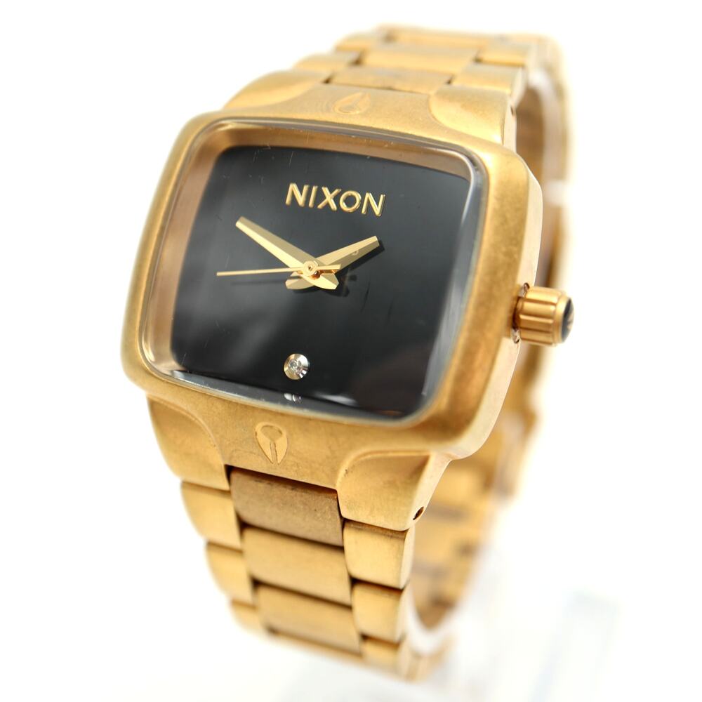 Nixon The Small Player Gold Black Tone 33mm Watch 5.75" Bracelet w New Battery